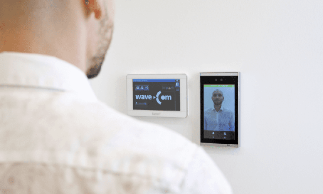 Facial recognition access terminal at the data center entrance